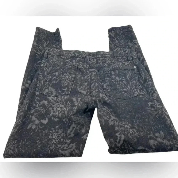 7 For All Mankind Brocade Foil Print Velvet Skinny Jeans Size 25 - Picture 6 of 10